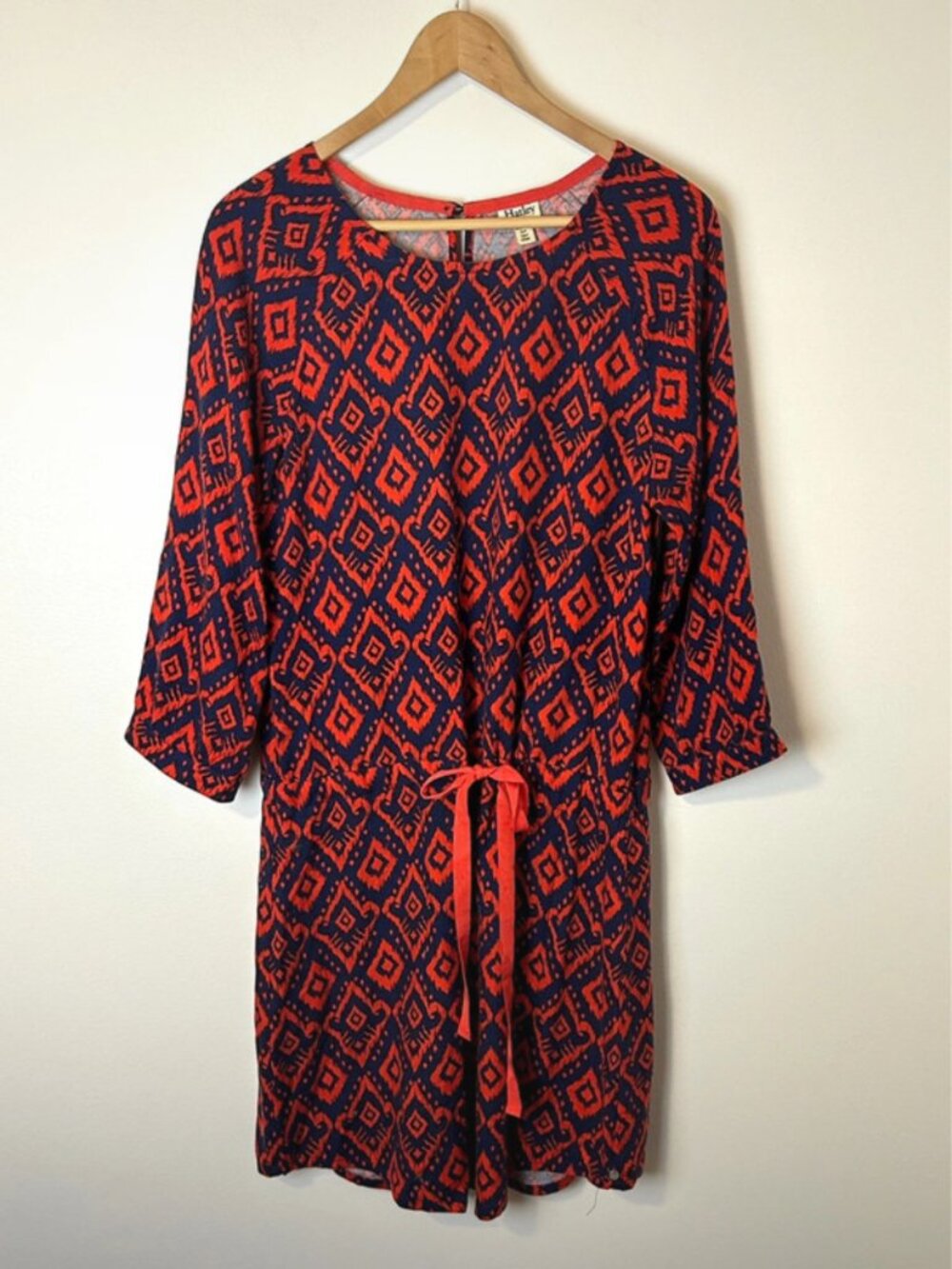 Hatley Red & Navy Patterned Drawstring Waist‎ Dress | Size S